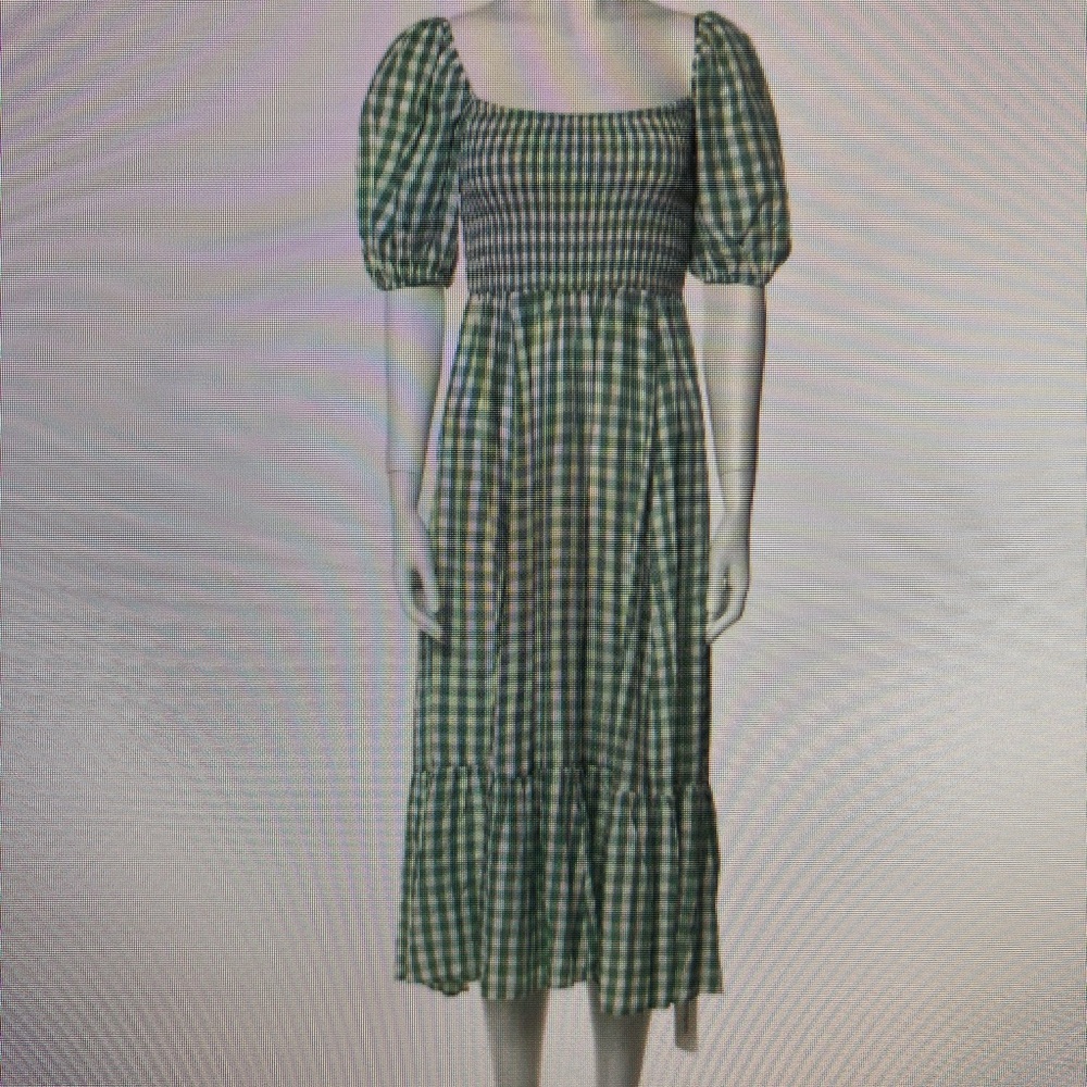 Reformation Gingham Smocked Dress
